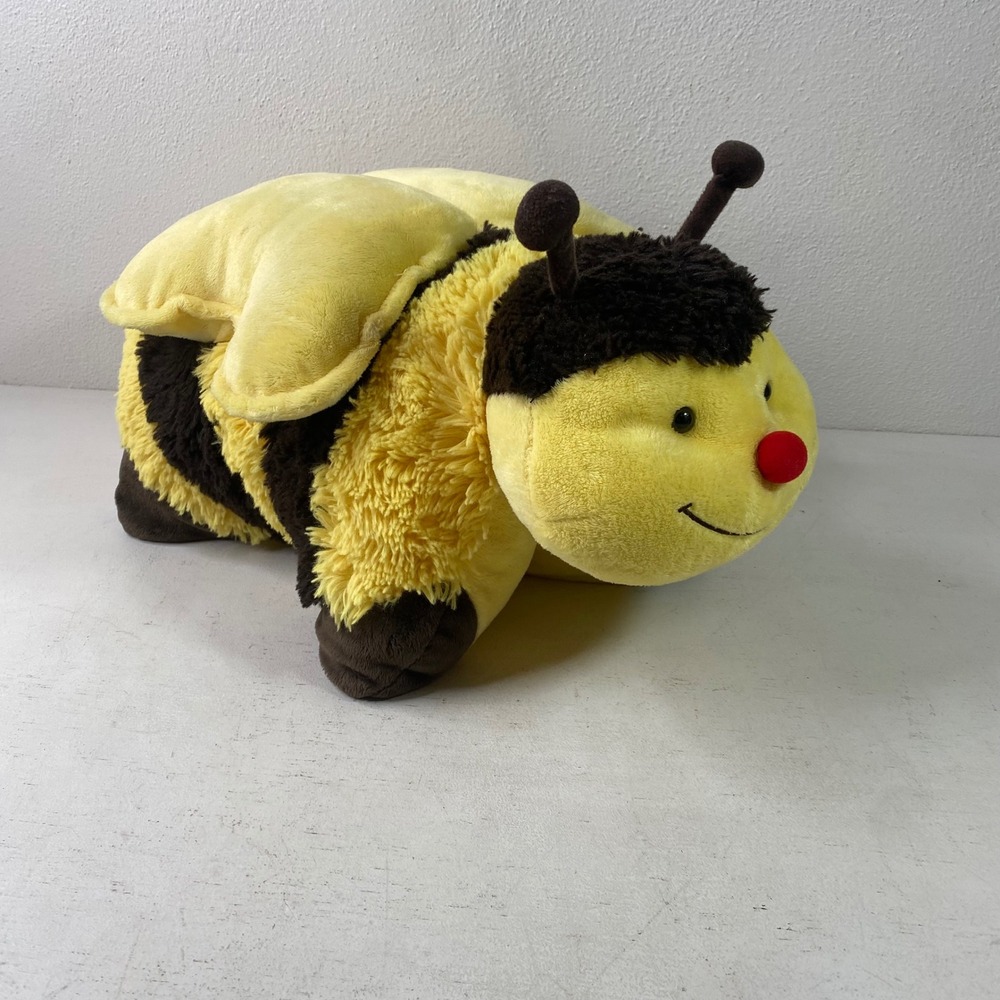 Pillow Pets Buzzy Bumble Bee Plush Stuffed Animal Folding Travel Pillow Toy Y2k